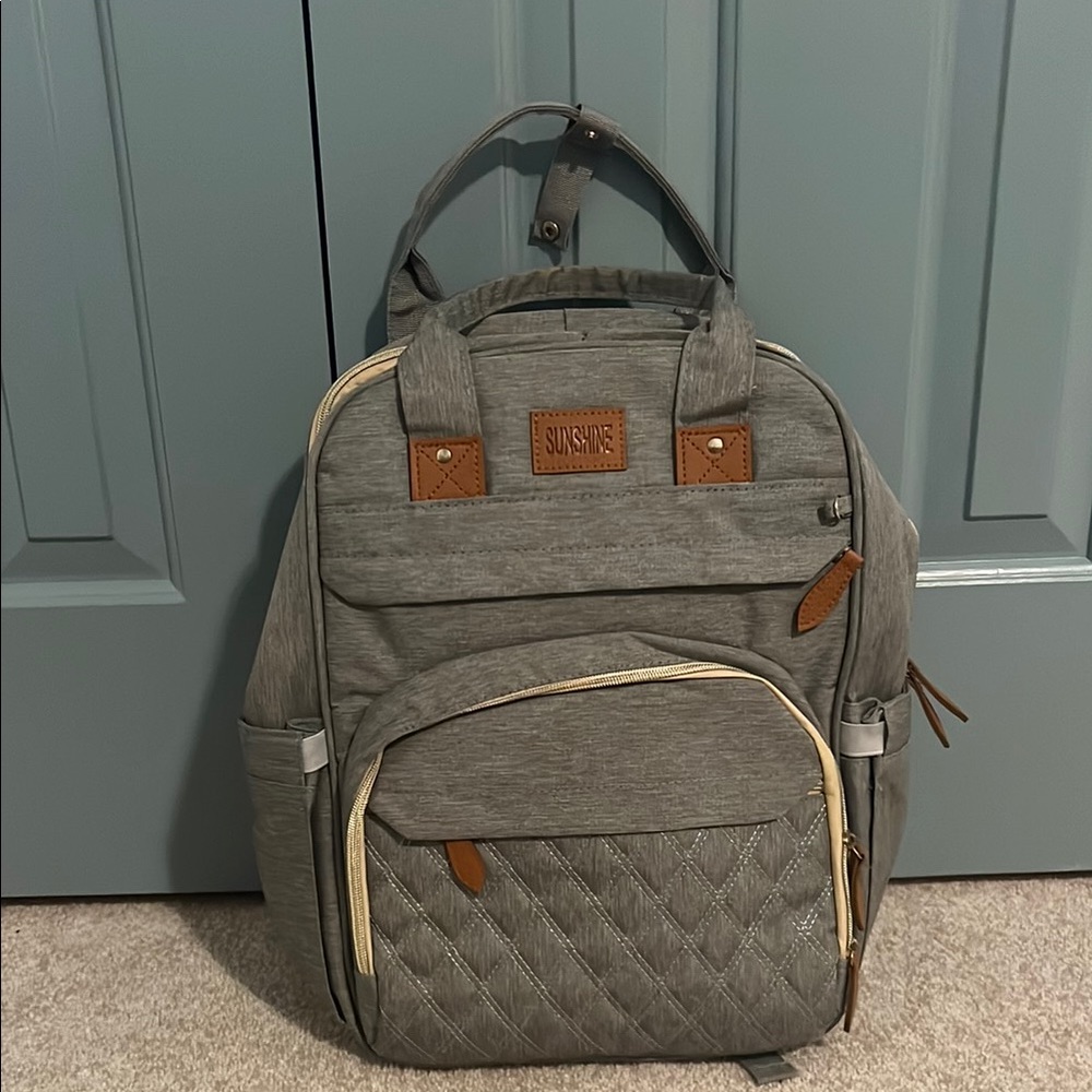 NWOT Gray Baby Bag Backpack